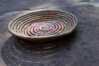 10.5" Basket Bowl Handwoven Natural Sea Grass Woven South west USA - vintage