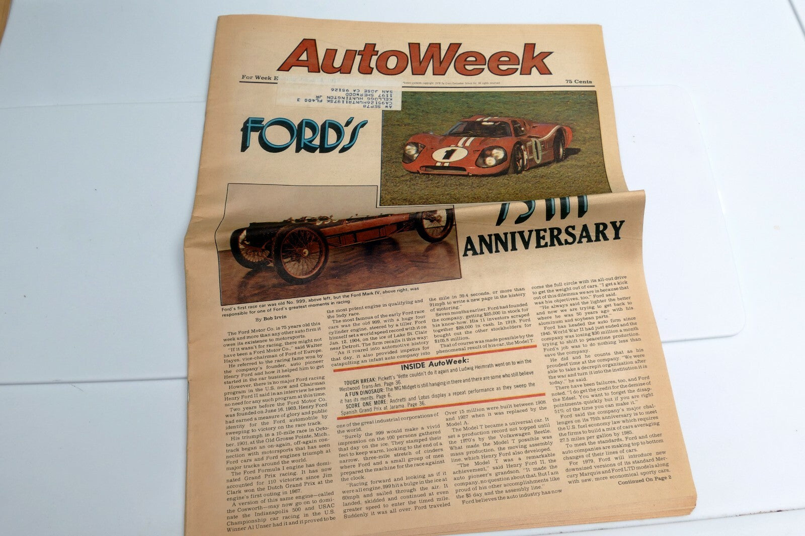 1978 Sept Auto Week Magazine Enzo Ferrari interview Ford 75th anniversary IV