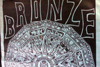 "BRONZE" Aztec Calendar Poster 19X25" art  by Lopez, San Francisco Play LA RAZA