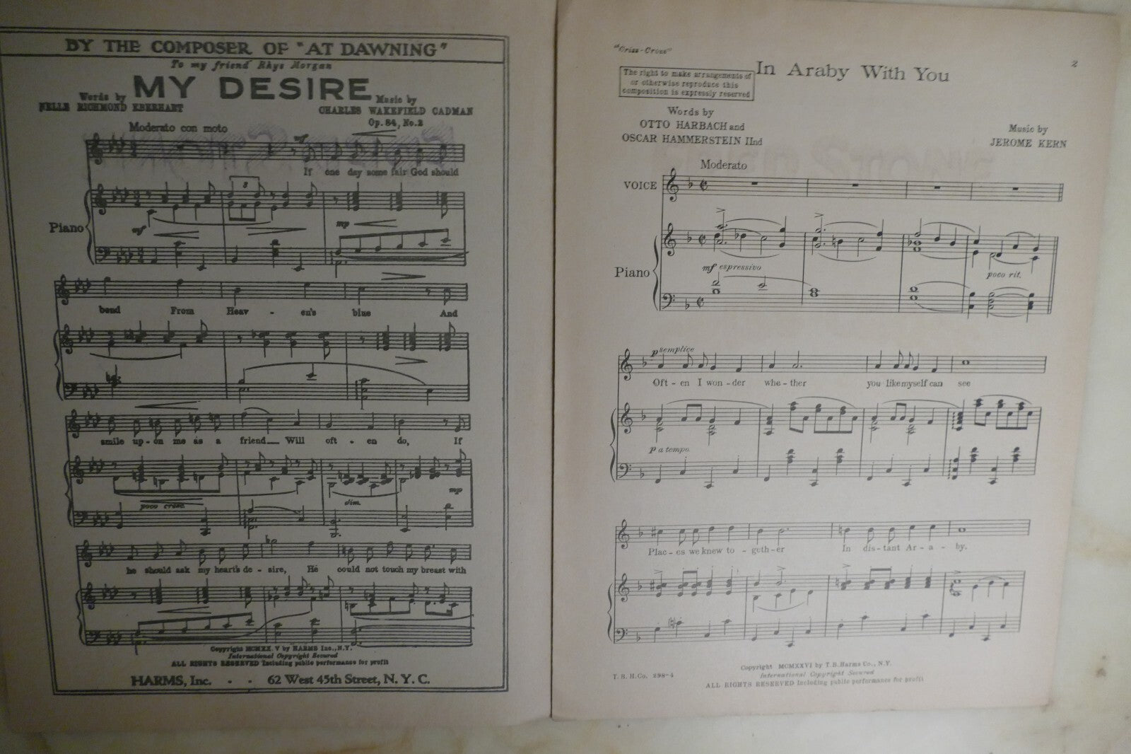 In Araby With You 1926 by Jerome Kern from "Criss-Cross" musical