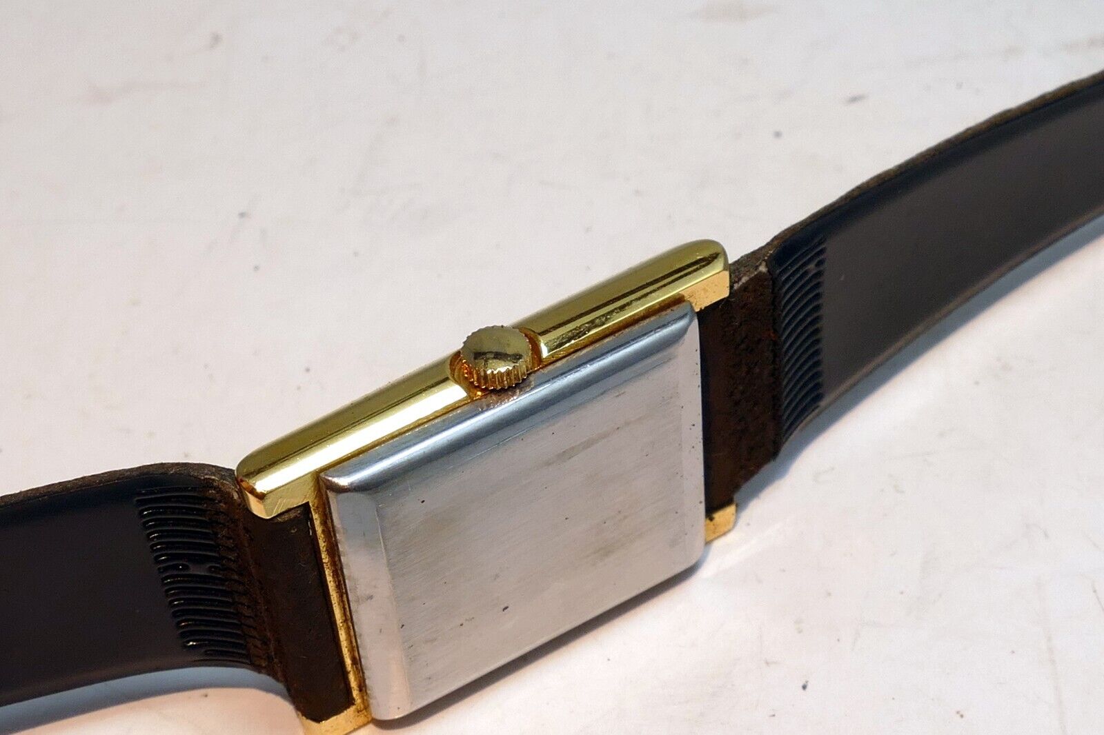 "Cecilia " Gold Tone Ladies  Watch with brown  leather strap