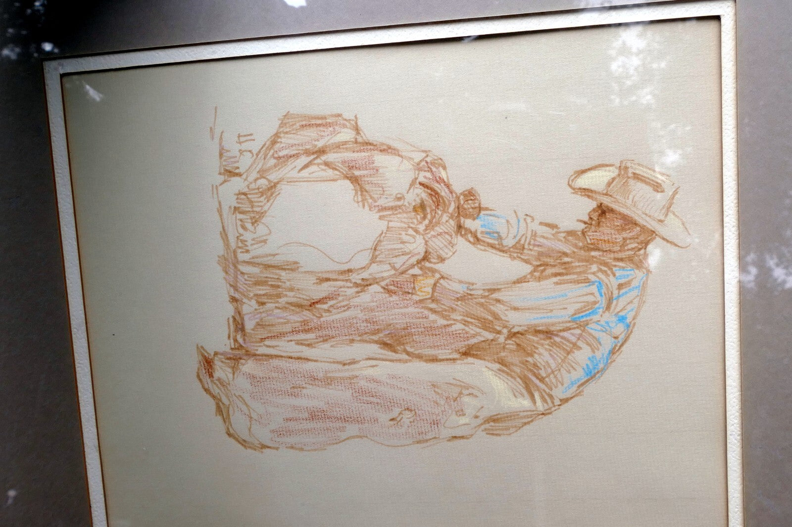 Mixed Media Colored Pencil Vaquero Cowboy HC Unsigned 1960's