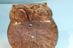 OWL bird Soapstone Carved Trinket Dish  Box 4X5" stone hand carved