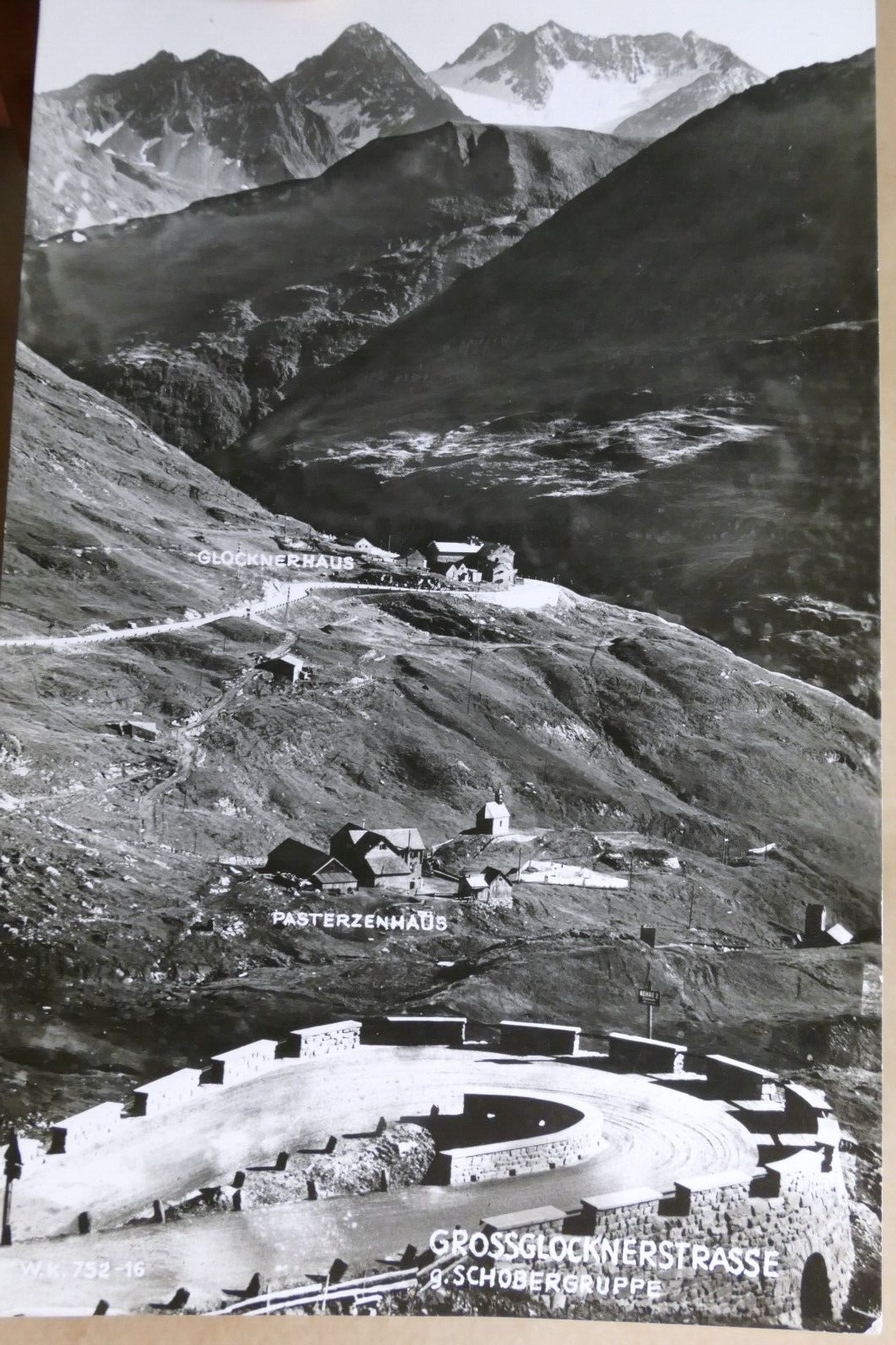Grossglockner alpine road postcard black & white austria vintage   unposted