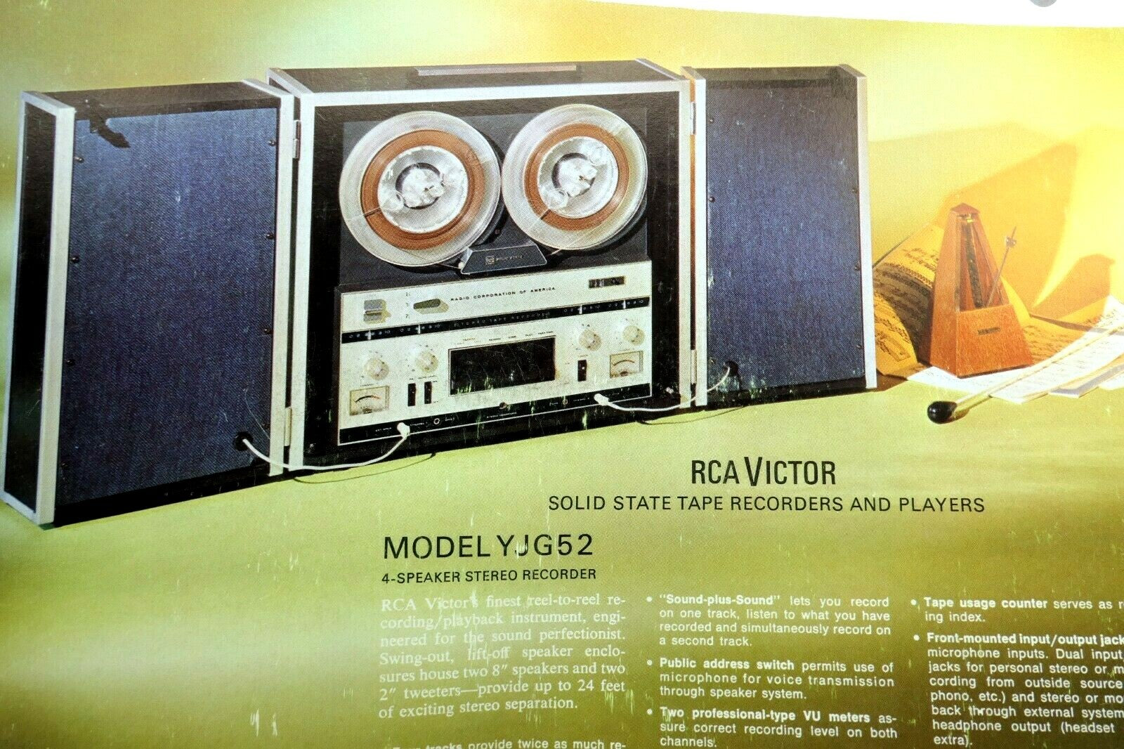 Rca catalog brochure ad yjg 52 solid state tape recorders players