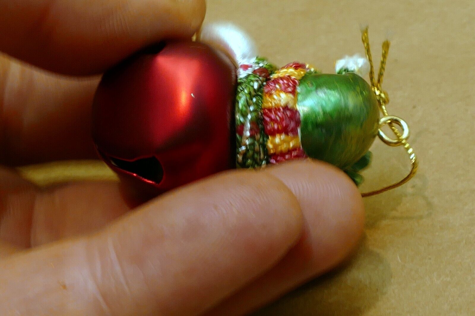 "Kathy" CHRISTMATS ORNAMENT 2" snowman with metal bell