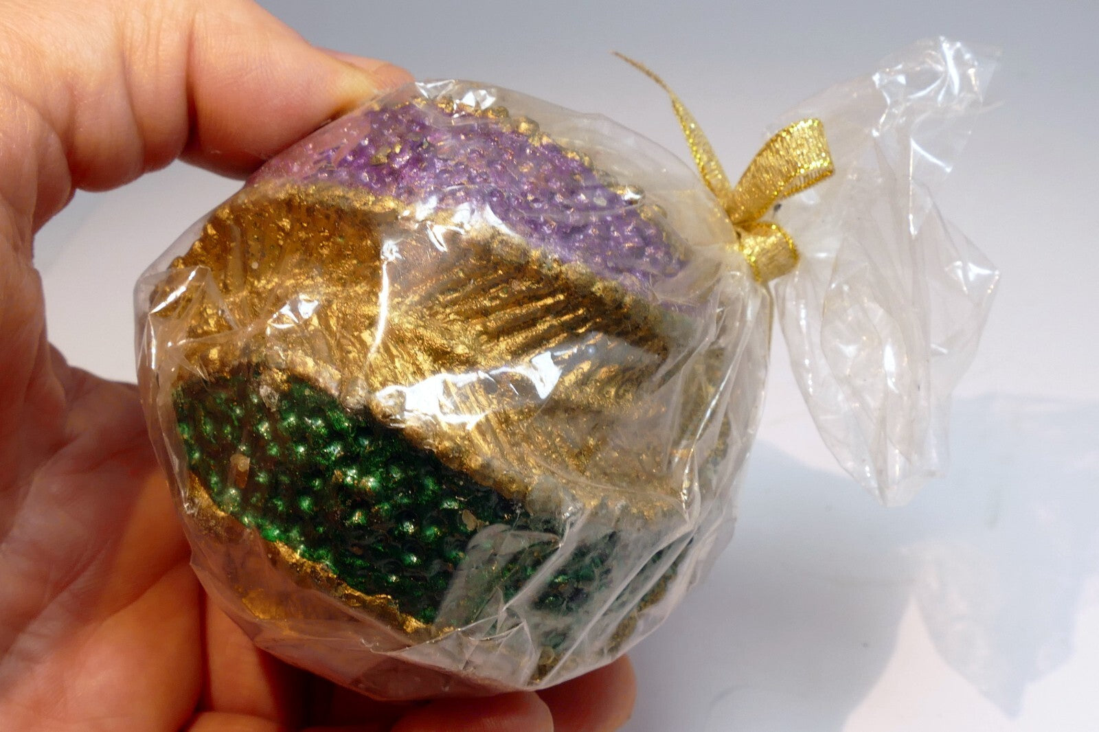 Vintage Decorative Gold Rope Ball Candle Christmas red green blue