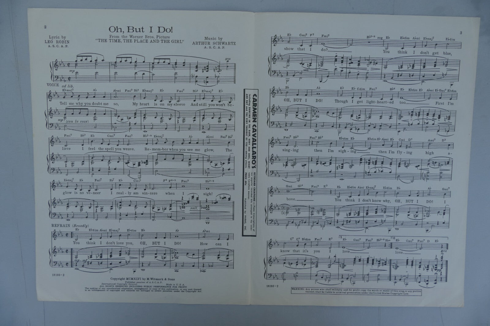 Oh, but I do 1946 by Arthur Shwartz, from The TIme, The Place and The Girl movie
