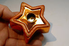 Star Shaped tealight candle holder  vintage  3" gold tone