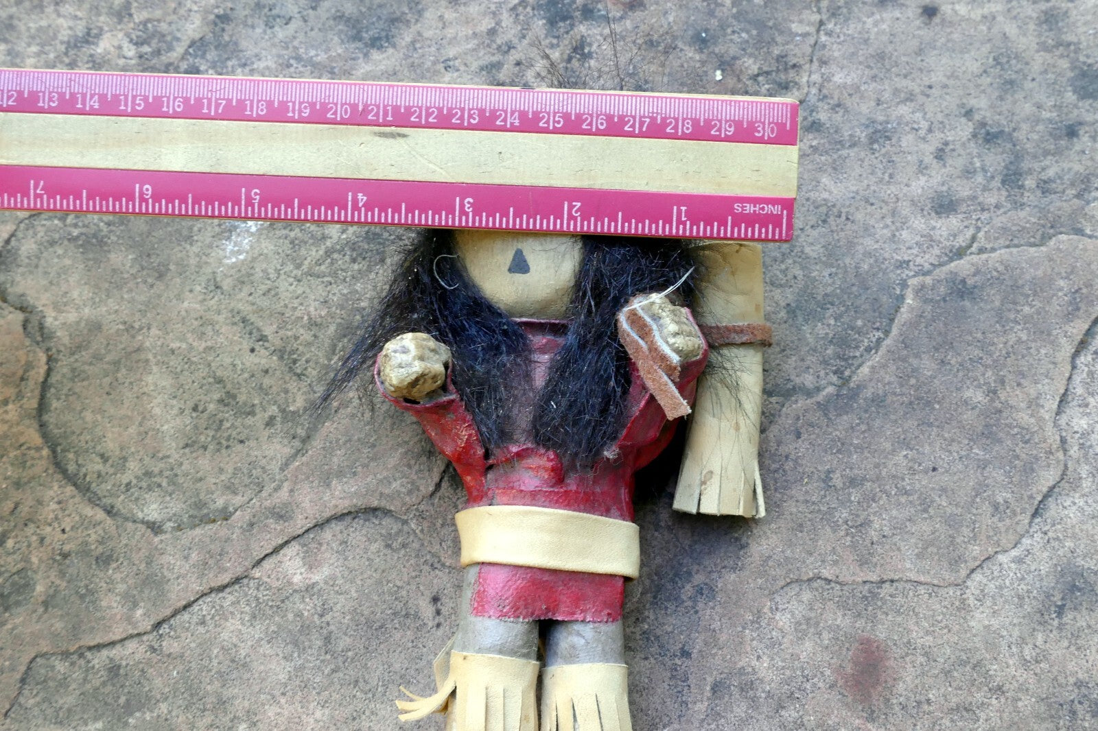 Vintage Native American Doll 6.5" tall missing wooden base