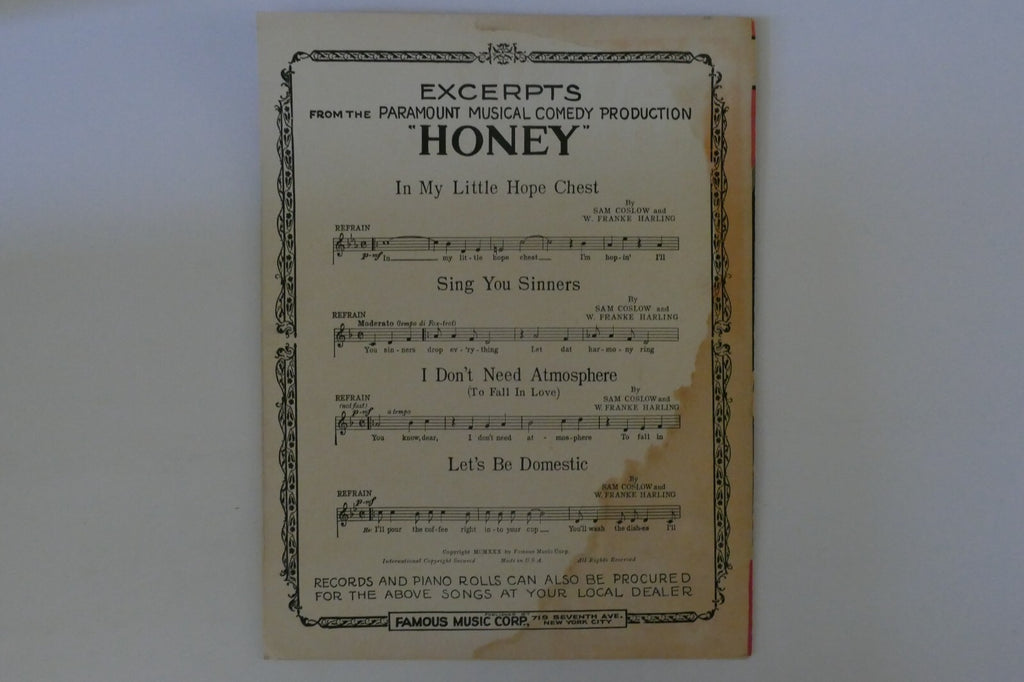 I'm Yours, 1930, from "Leave It To Lester" by John W. Green and E. Y. Harburg,