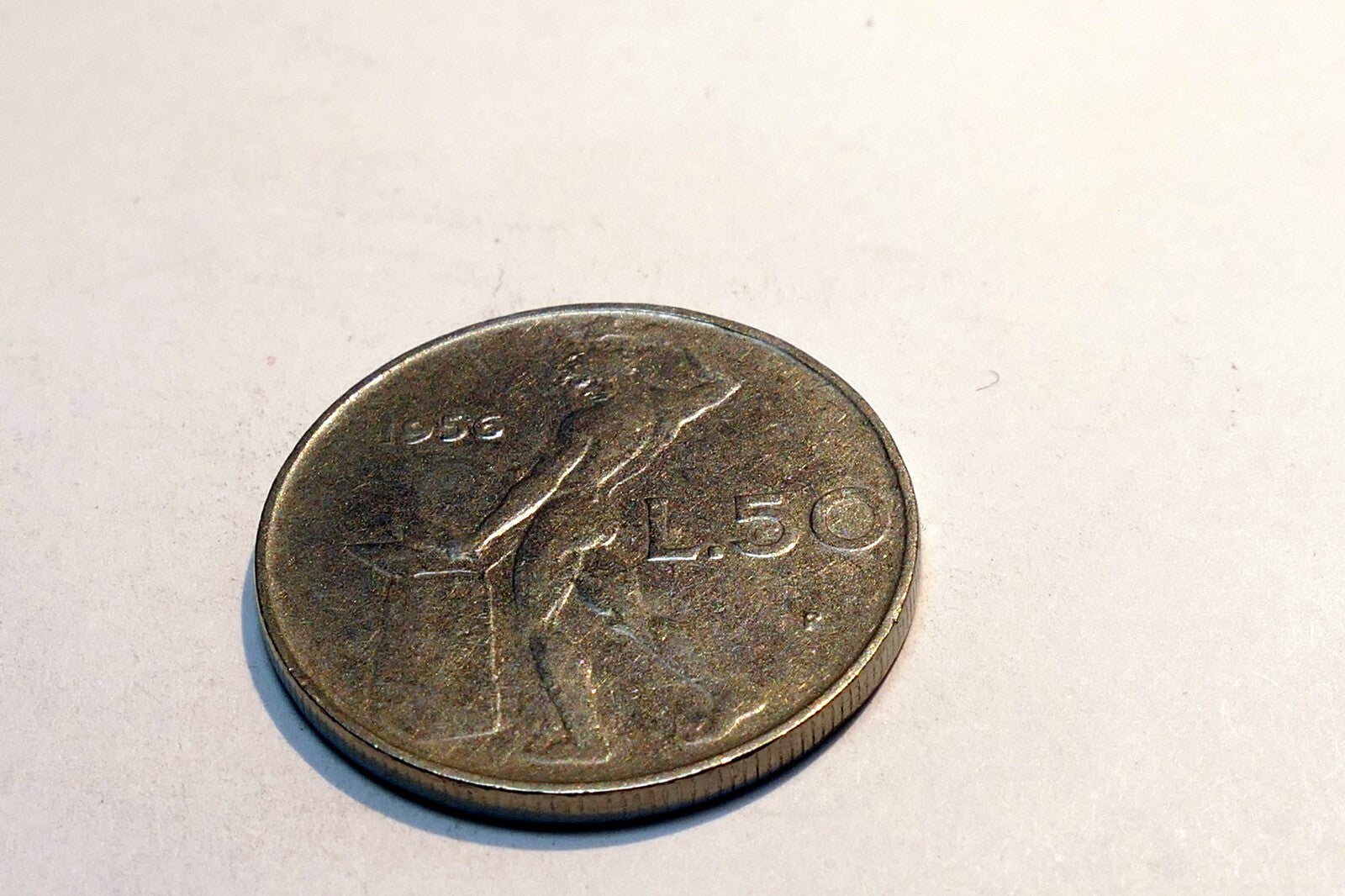 1956 Repvbblica Italiana L.50 Italy Italian 50 Lire Coin Italy