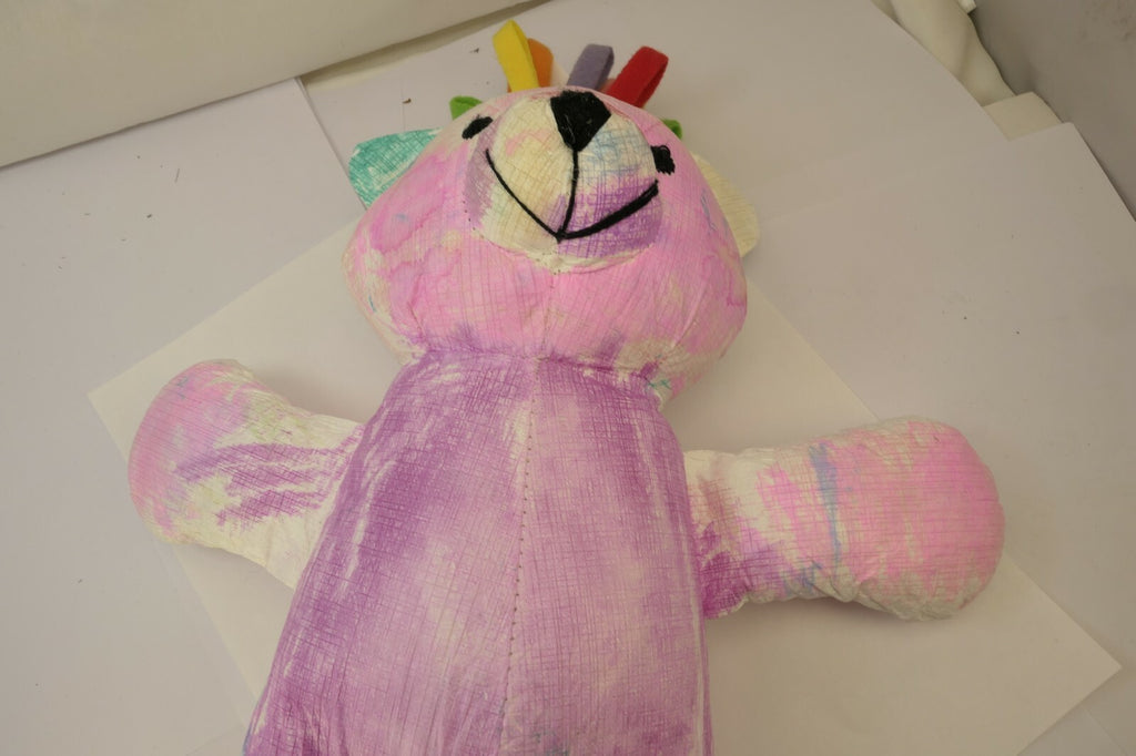 ALEX 14" RAINBOW Bear Plush Polyester Fiber 2006 colorful - USED