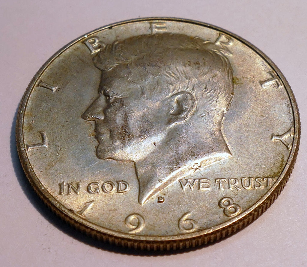 1968   d kennedy half dollar coin us 40 % silver 60 % copper