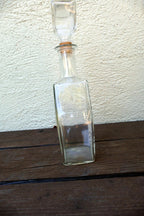 1 Litter Glass Decanter With Stopper 11" tall Oval Ornamented Whiskey