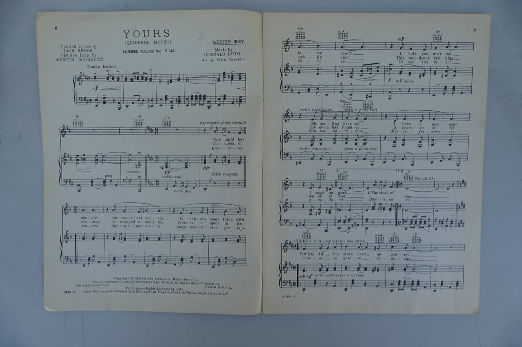 Vaughn Monroe's favorite songs 1932, Edward B. Marks Music Co.