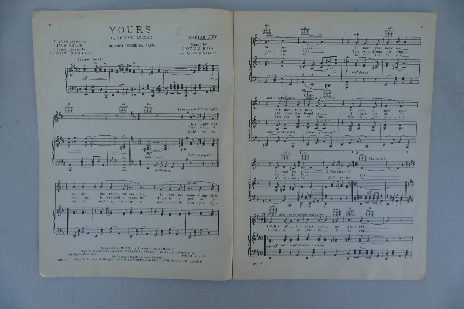 Vaughn Monroe's favorite songs 1932, Edward B. Marks Music Co.