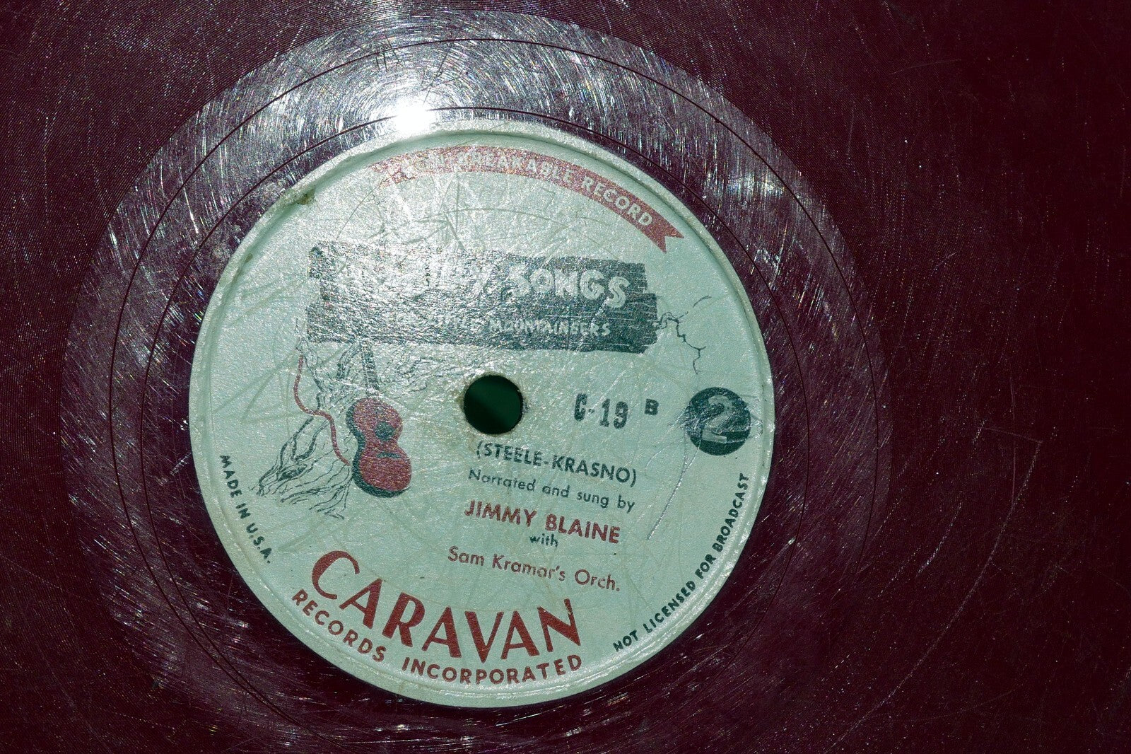 Jimmy Blaine Hillbilly Songs For Little Mountaineers 78 RPM C-19 Jimmy Blain