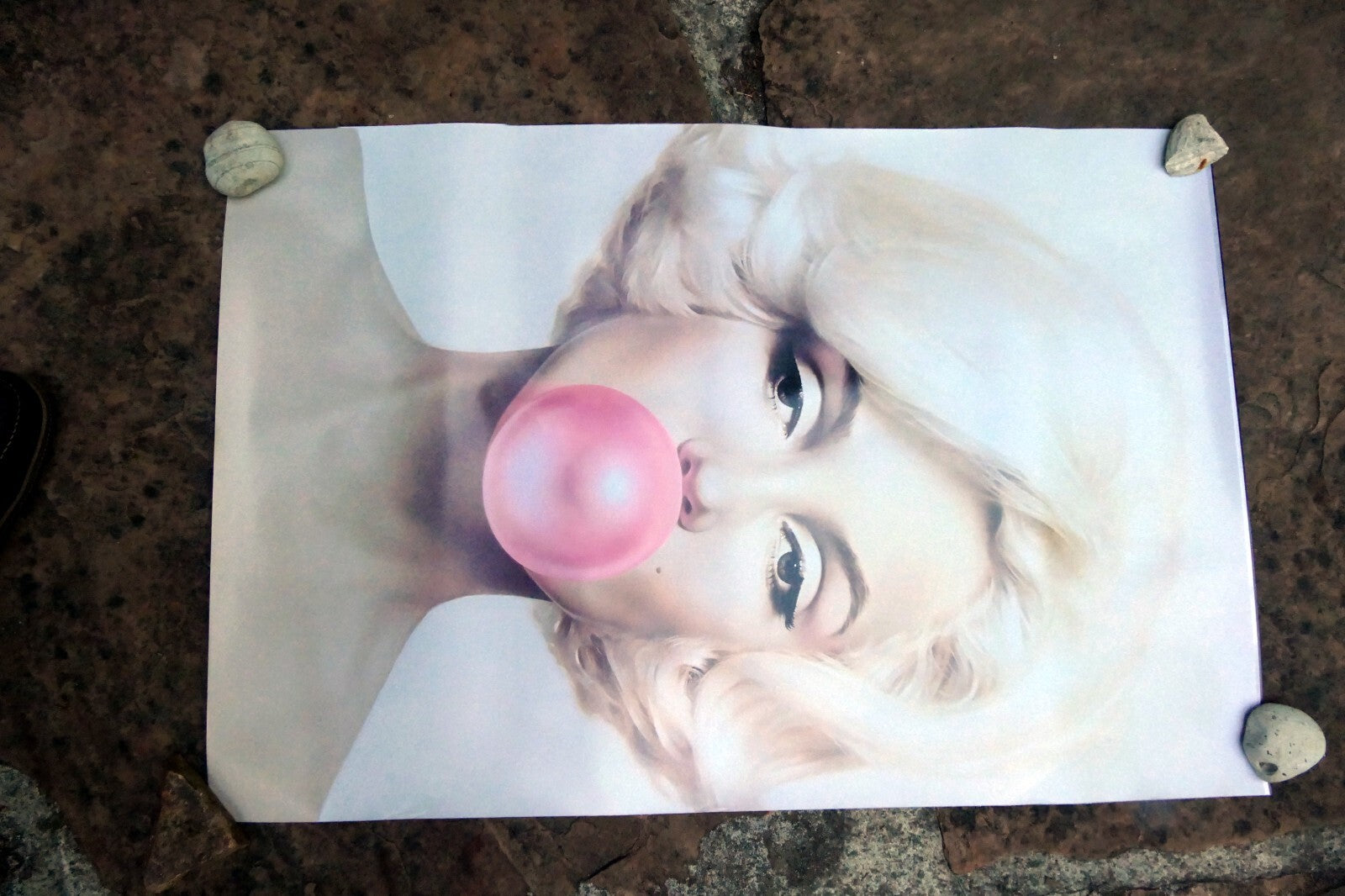 Marilyn Monroe Pink Bubble Gum Premium Art Print 36in x 24in large wall poster