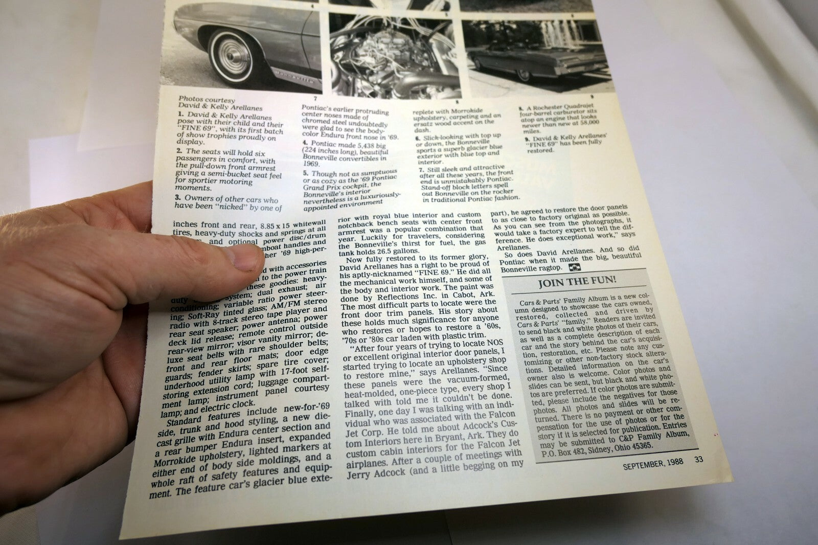 Pontiac Cars & Parts Magazine clipping advertisement Ad Family Album 1969 428 HO