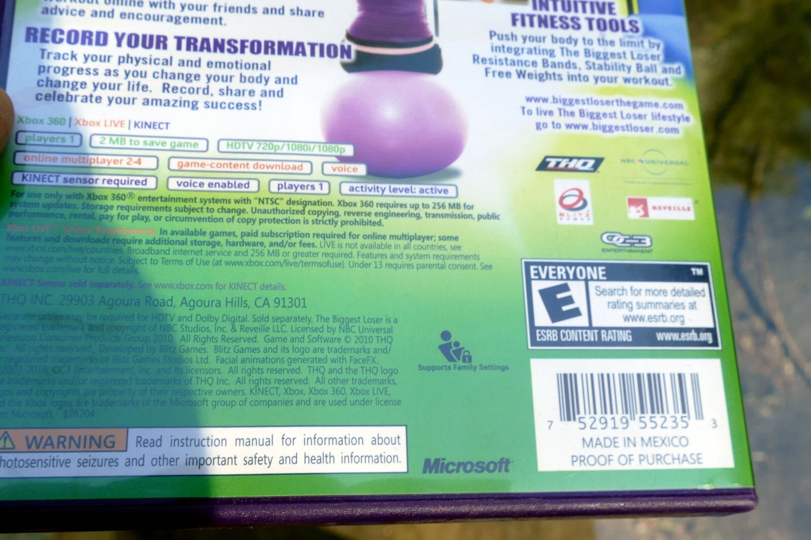 Kinect biggest loser ultimate workout for microsoft xbox 363