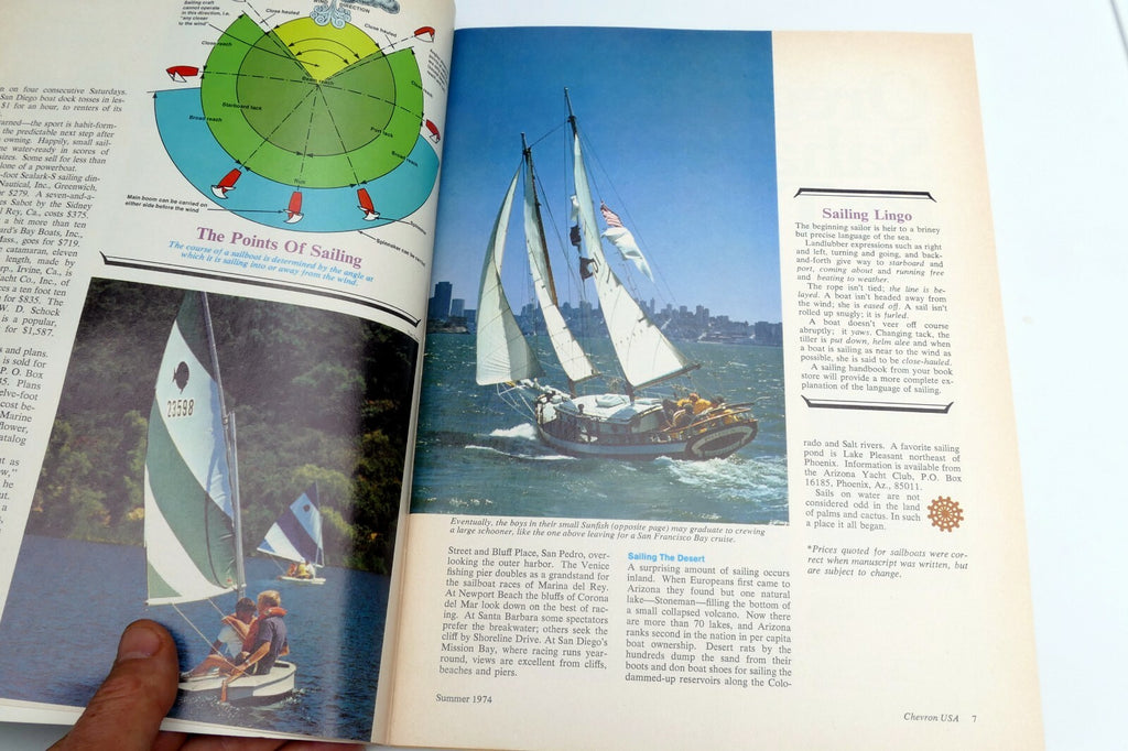 Summer 1974 Chevron USA Travel Club Magazine Small Boat Sailing Oregon's Sahara
