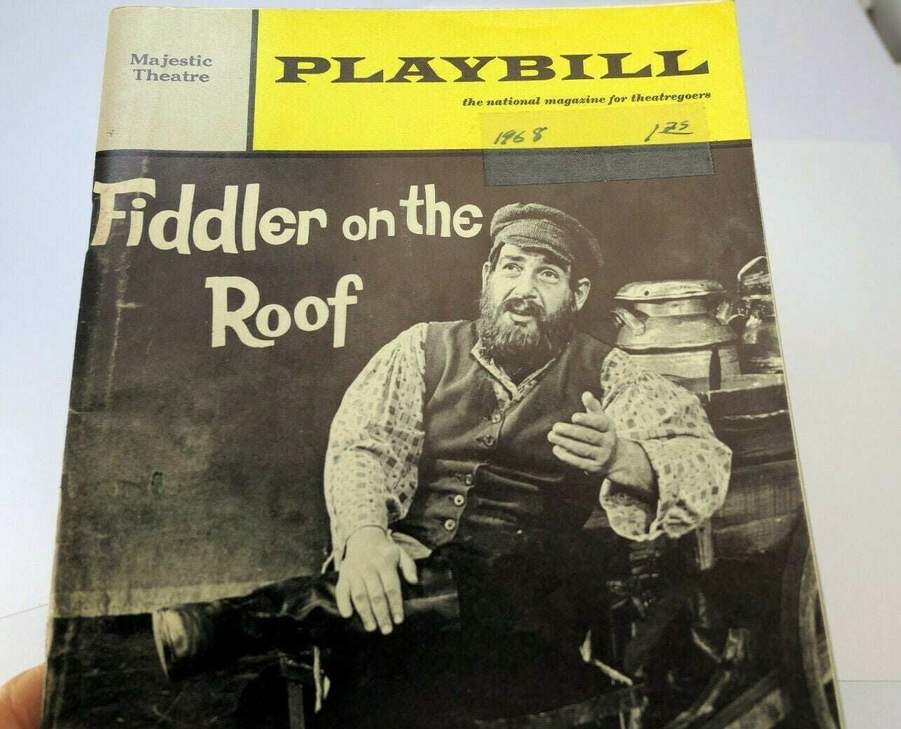 1967 playbill: fiddler on the roof majestic theatre magazine for theatergoers
