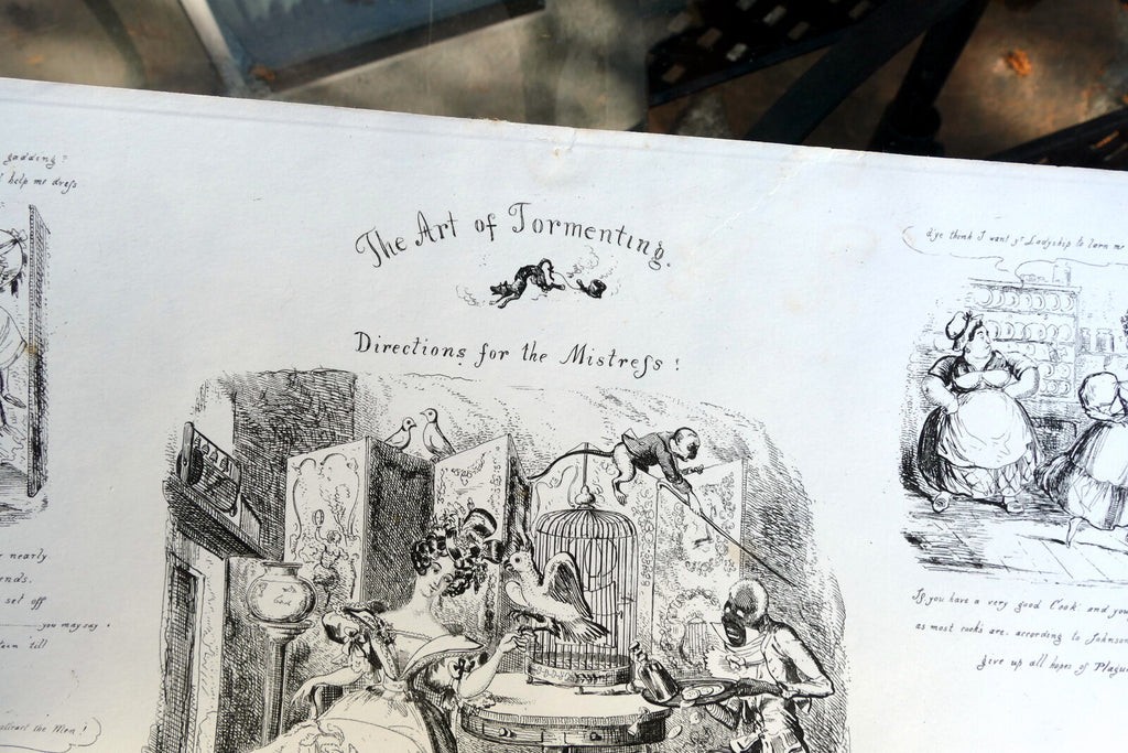The ART of TORMENTING No 5 HENRY HEATH CARICATURE PRINT  1840 Victorian