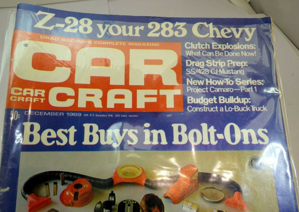 Car craft magazine december 1969 "z 28 your 283 chevy" best buys in bolt ons