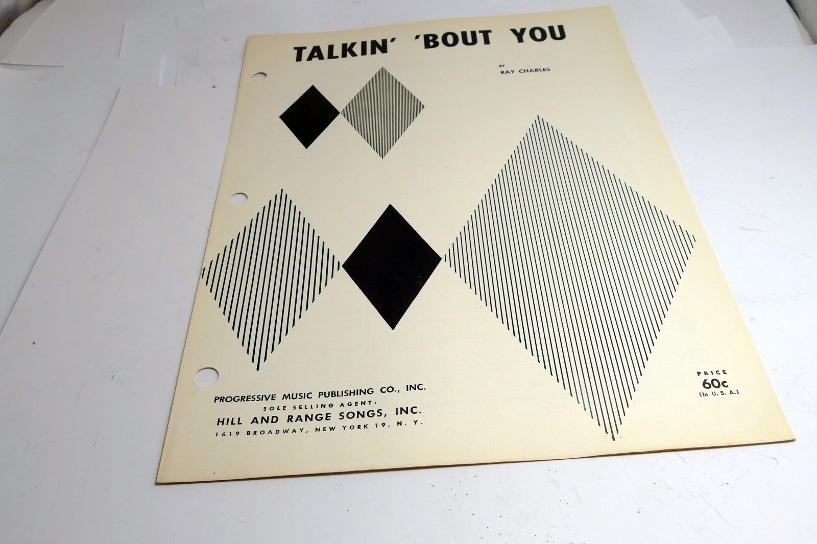 Talkin' 'Bout You by Ray Charles   1958  Sheet Music