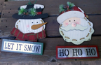 Christmas decor santa claus ho ho ho door hanger decoration 18" snowman let it