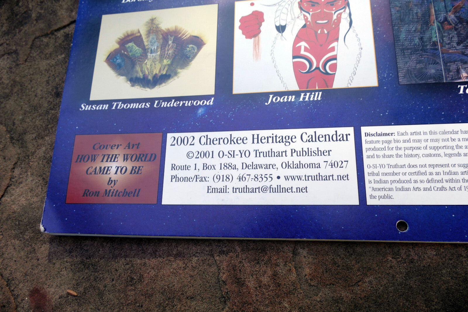 2002 The Cherokee Herritag Calendar Native American artists