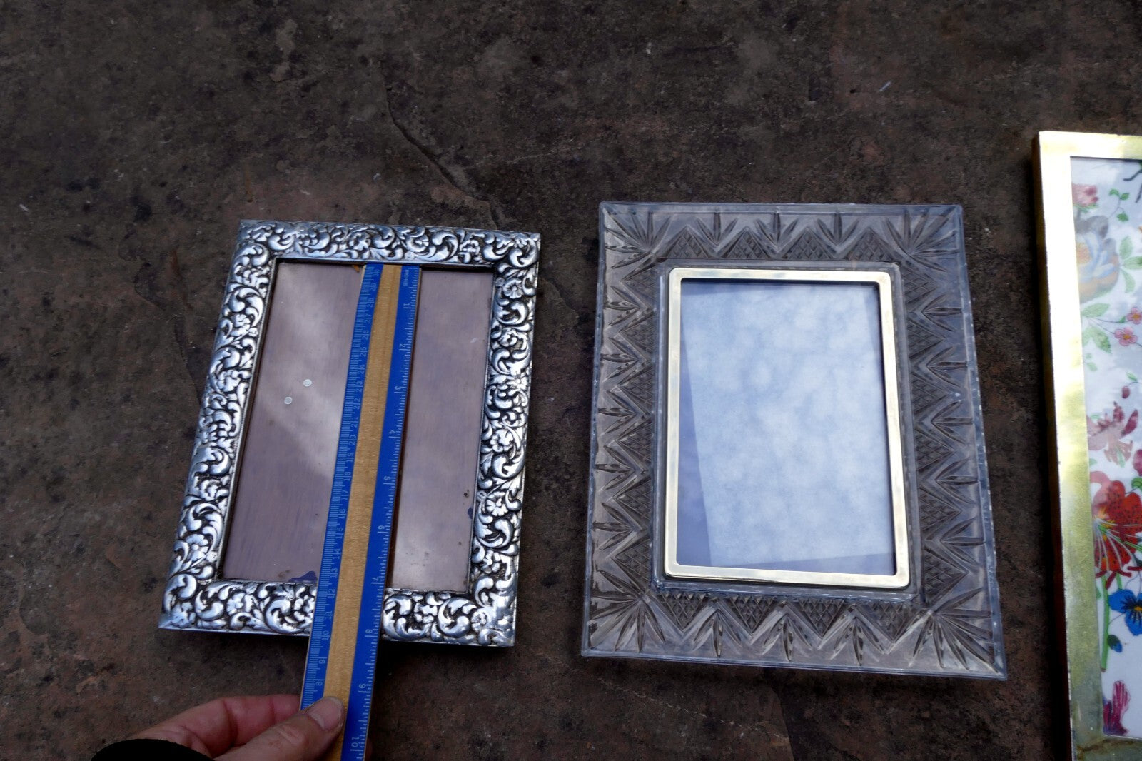 Pack of 3 Four Metal/Glass Picture Portrait Frame 5X7" Art Photo Mixed lot