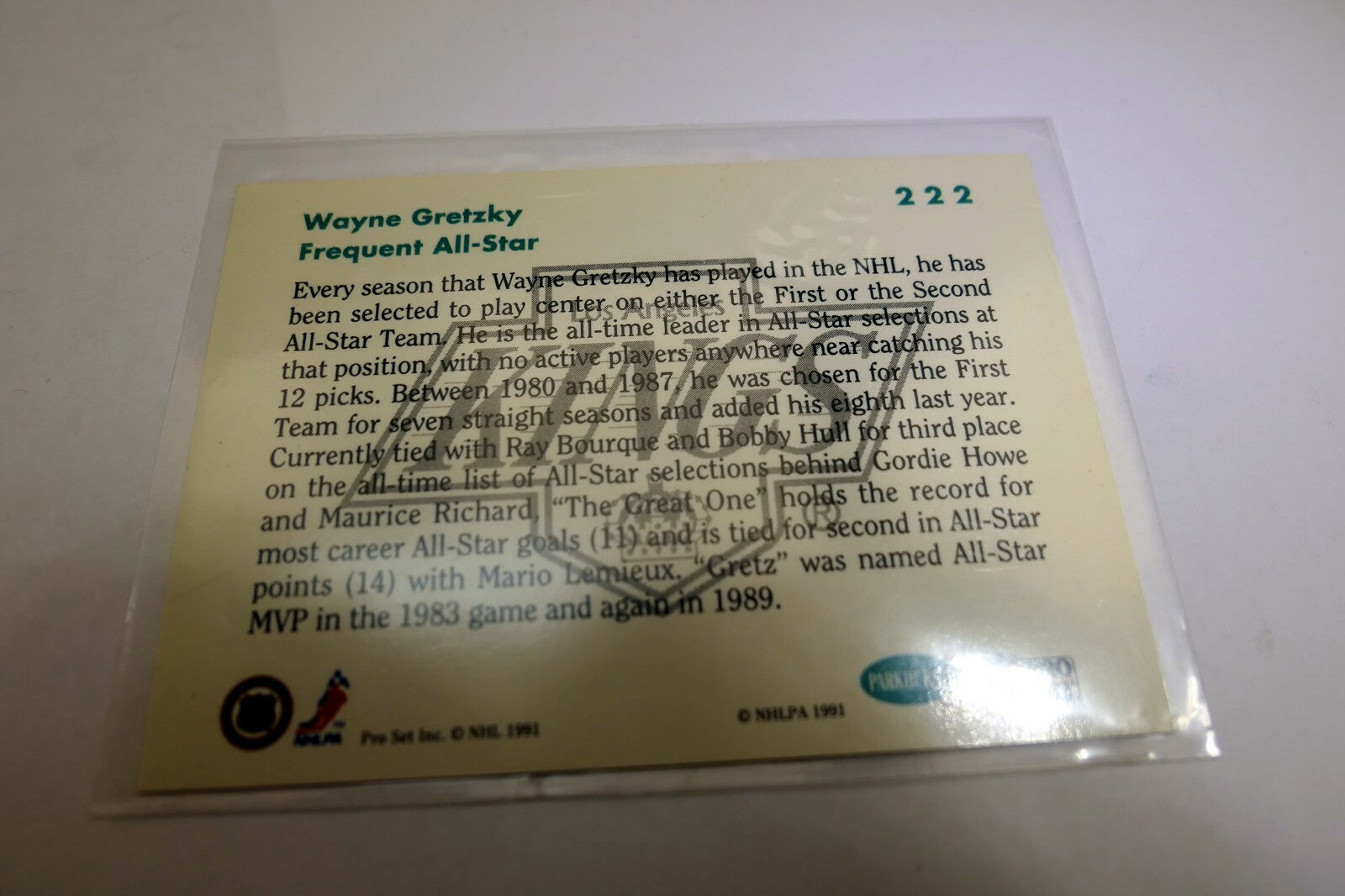 Frequent All-Star  1991 Los Angeles Kings  Trading Card Wayne Gretzky 222
