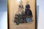 French Antique 1843 Hand coloured engraving Petit Courier des Dames Paris print