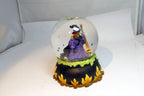 Halloween Snow Water Globe  Ball 3" Witch burning on fire with bats broom