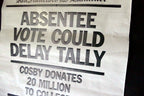 San Francisco Examiner Newspaper "Absentee Vote Delay Tally " Poster vintage