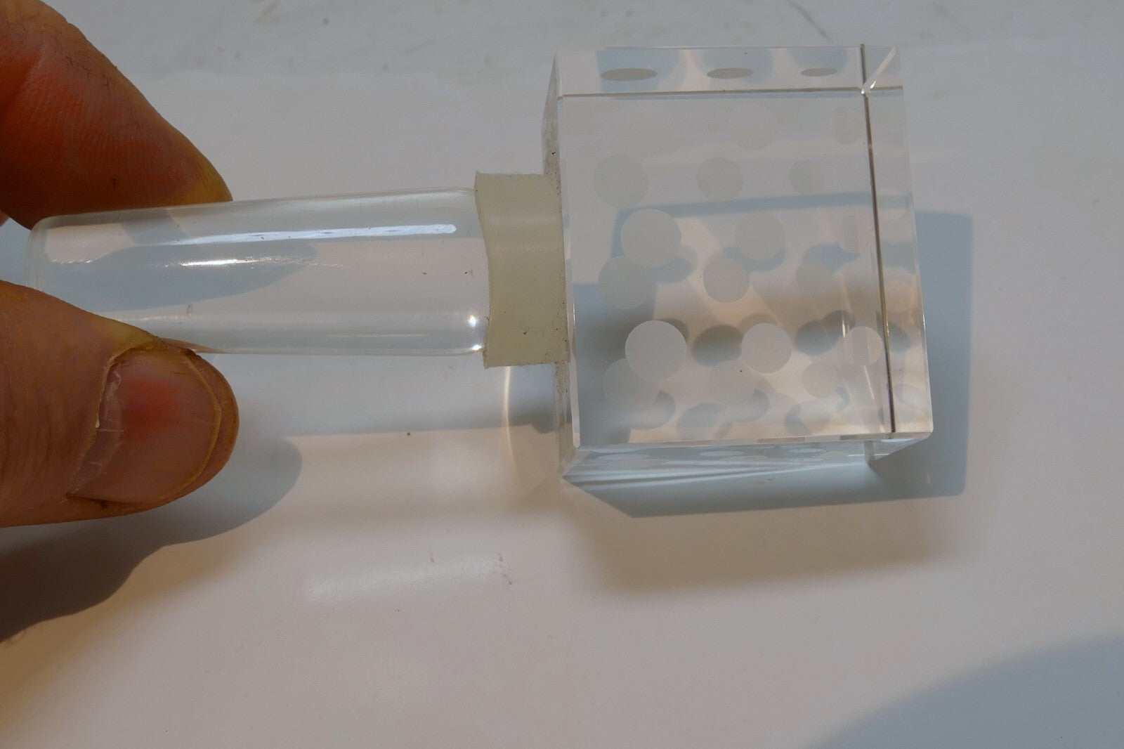 Mikasa Etched dots Crystal Glass Bottle Stopper square shape