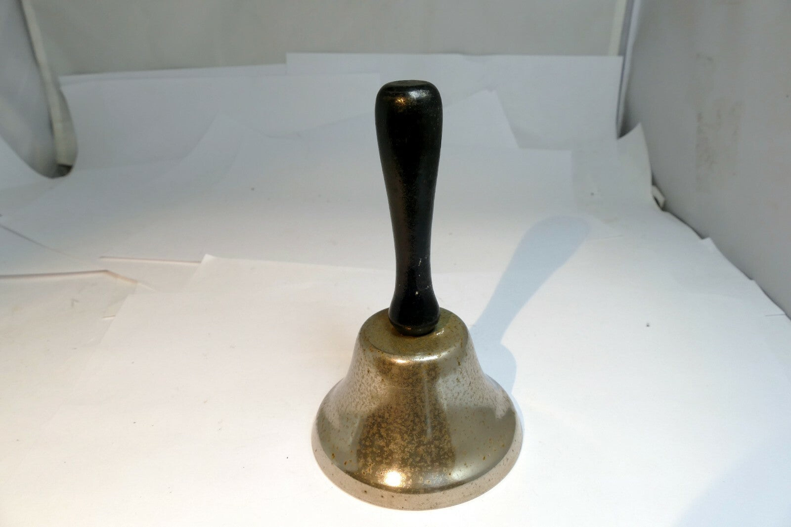 2" Steel metal School Diner Bell with wooden handle