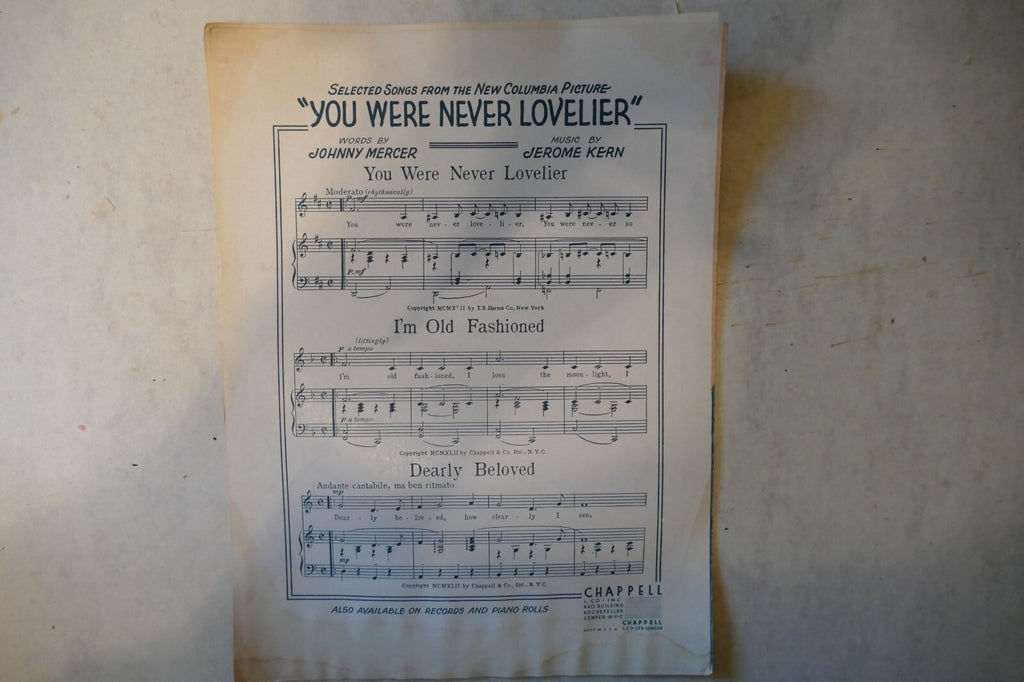 Dearly Beloved, 1942, "You Were Never Lovelier", Jerome Kern, Johnny Mercer
