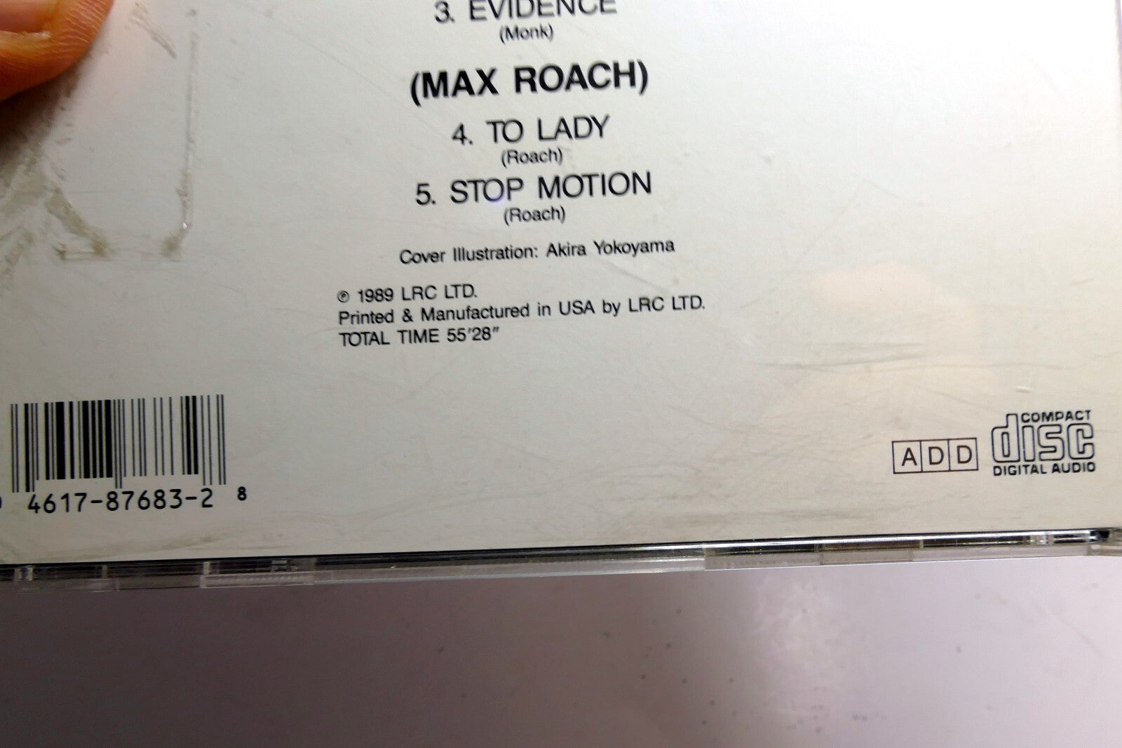 THELONIOUS MONK and MAX ROACH European Tour - CD - CDC 7683 LRC LTD. 1989