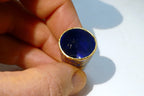Thimble Souvenir Blue Yellow Bird Floral metal  Cloisonne Brass