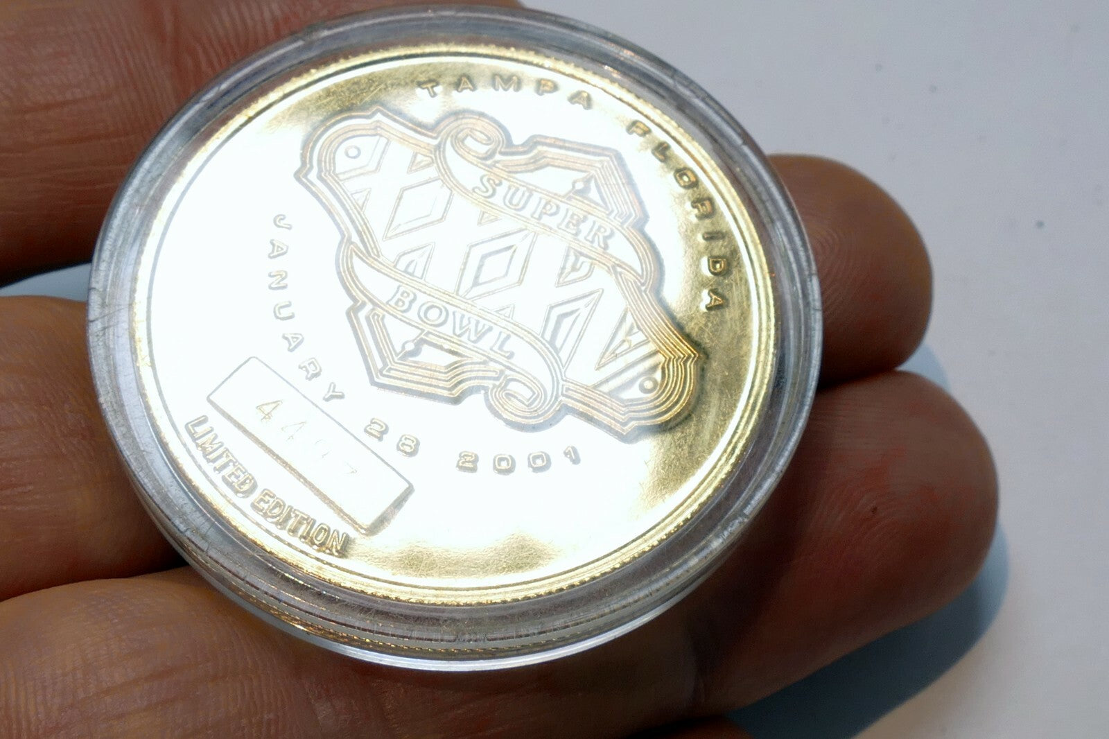 Super Bowl xxxv token 2001 Tampa Florida Giants vs Ravens  round