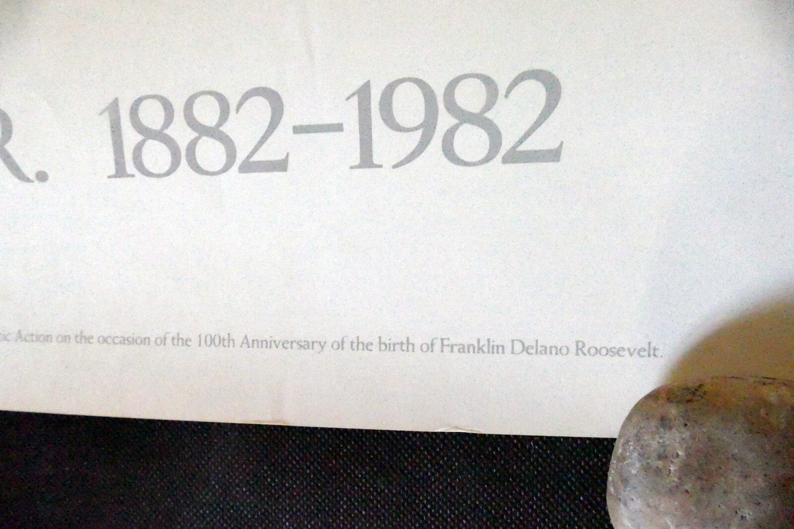 President FDR Franklin Roosevelt 100th Anniversary Birthday Poster 1882-1982