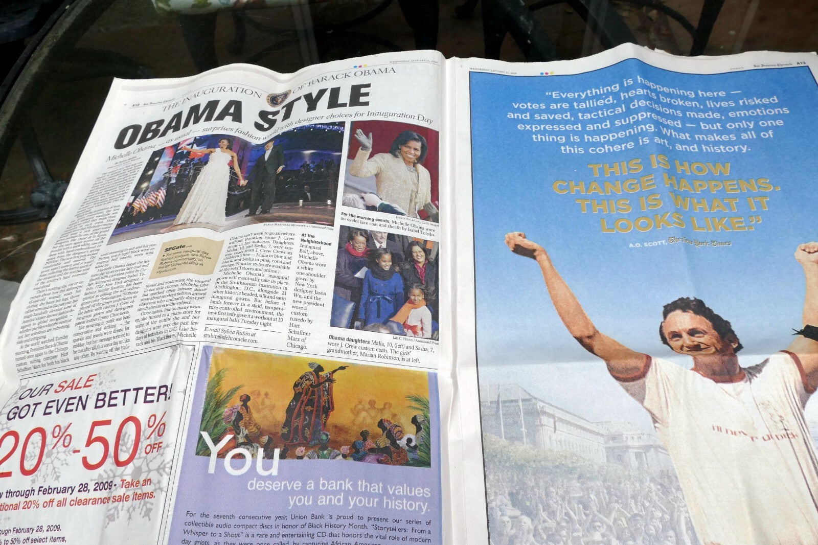 Jan 21st 2009 San Francisco Chronicle OBAMA Inauguration