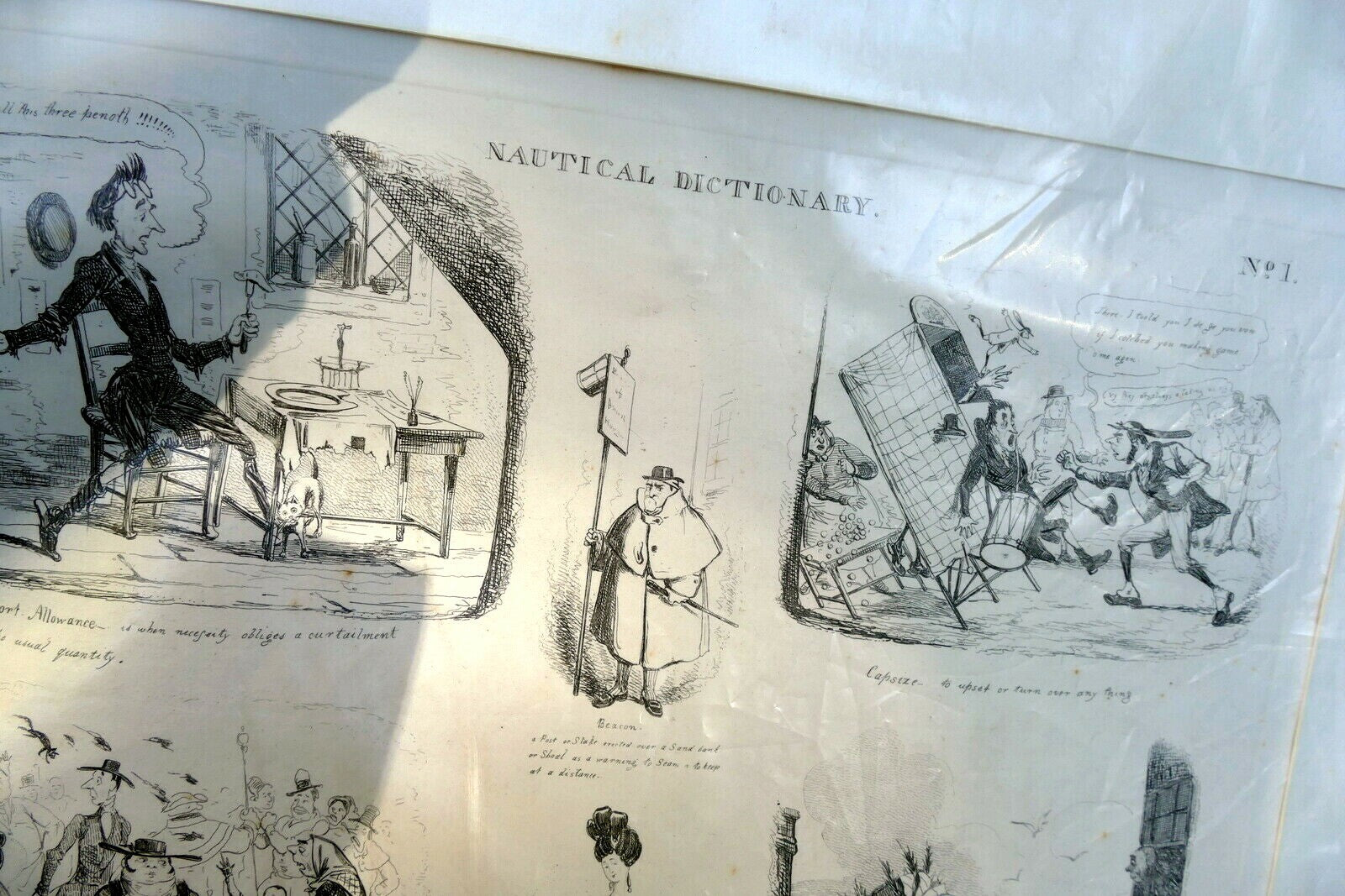 Nautical dictionary no 1 henry heath caricature print 1840 victorian navy uk