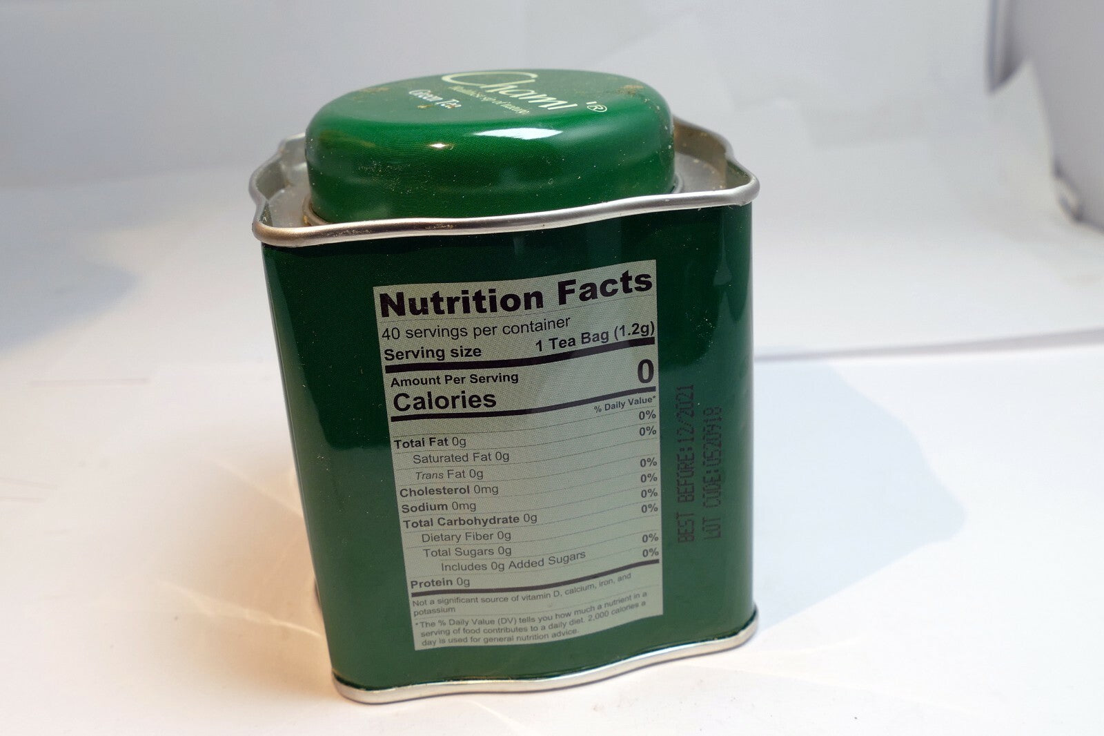 Empty Tin Box Tea can Chami Green tea  3X3X3" 