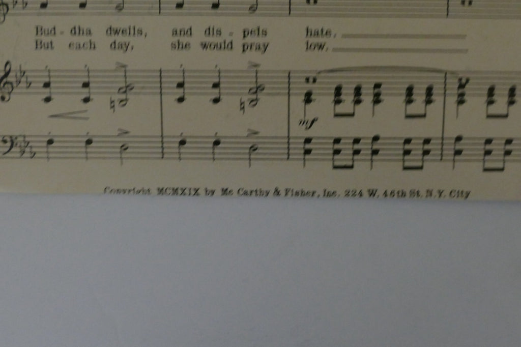 Buddha, 1919, by Lew Pollack and Ed Rose, McCarthy and Fisher