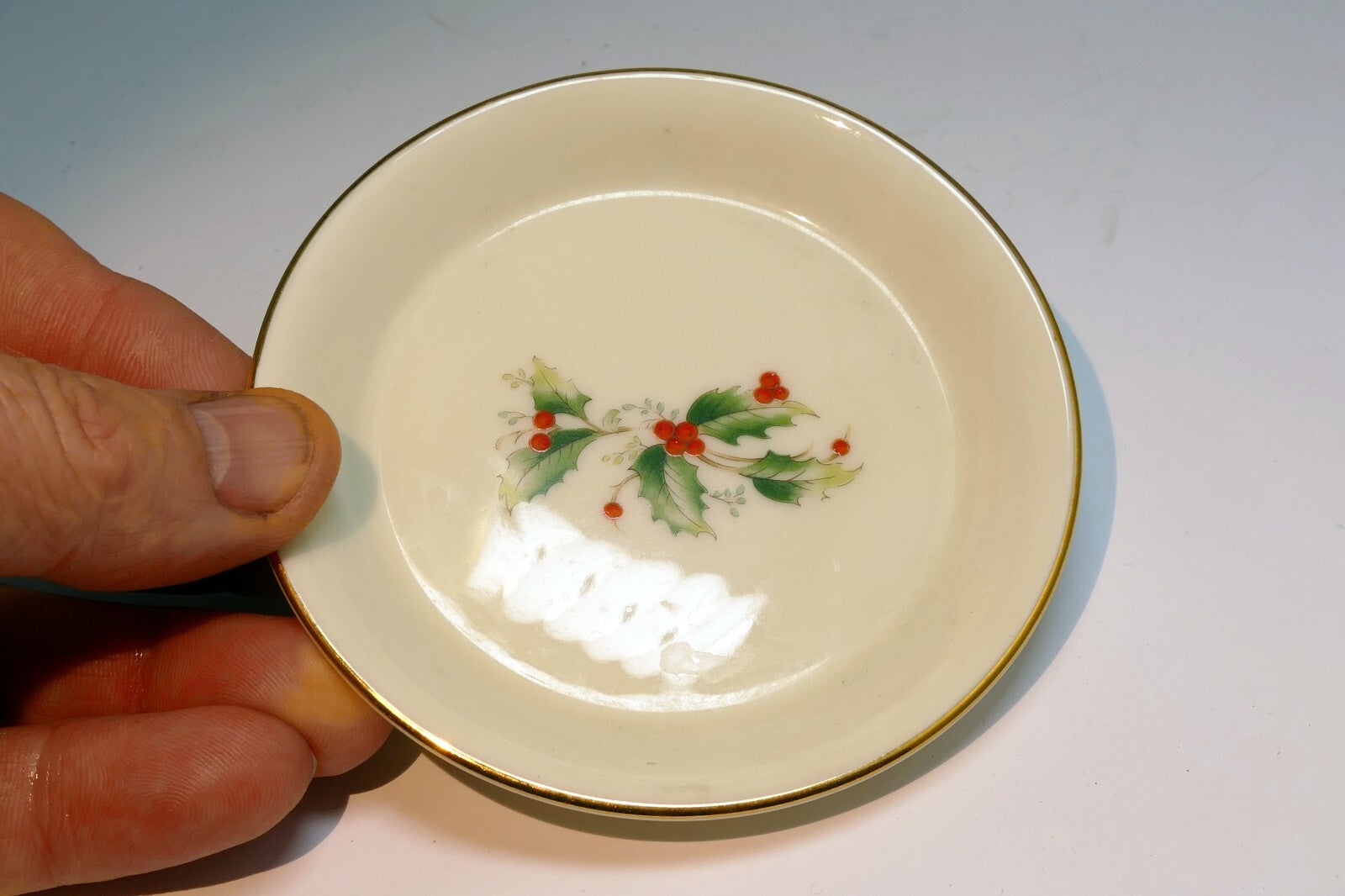 Royal Gallery Fine China  Japan 4" Plate Holly 6283 porcelain coaster