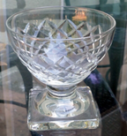 Waterford goblet desert cup 3.5" tall square base diamond   single piece